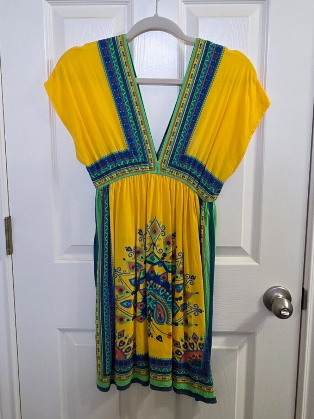 Pre-loved Twenty One Yellow Boho Tunic Dress Cover-Up | Women's Medium